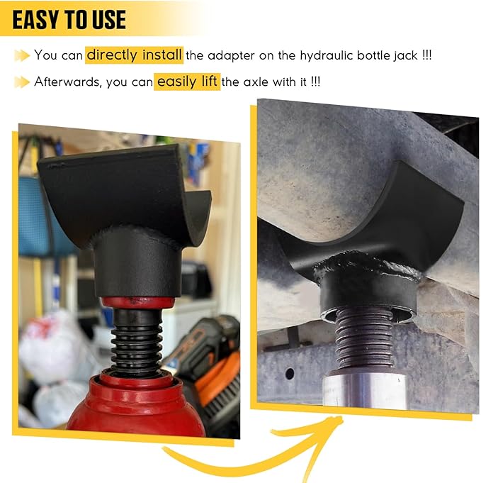 PTNHZ Steel Bottle Style Jack Adapter Lifting Axle Saddle for 3 inch Tube Black