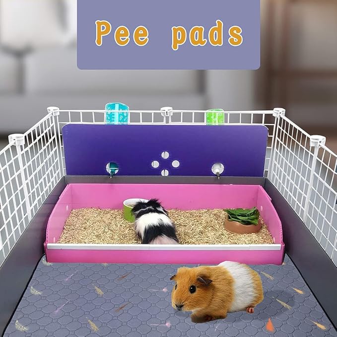 2Pcs Guinea Pig Cage Liners,Guinea Pig Fleece Cage Liners36''X60'' Super Absorbent Washable Pee Pads Reusable for Rabbit Hamster Chinchilla