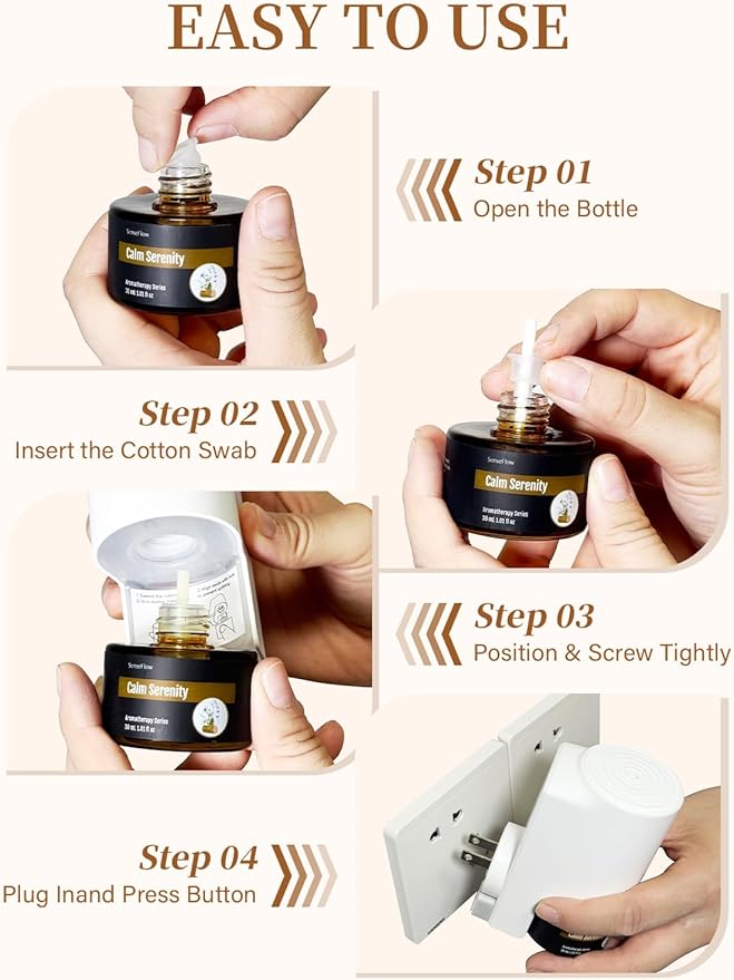 Essential Oil Diffuser for Home, Smart Waterless Aromatherapy Diffuser SF101S Pro, Plug in Room Scent with Timer & 120-Day Natural Aroma – Free 30ml Golden Warmth(Dark Walnut)