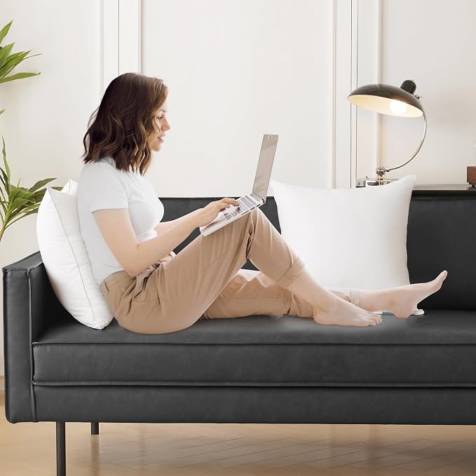 Oubonun 30 x 30 Pillow Inserts (Set of 2) - Euro Pillows with 100% Cotton Cover - 30 Inch Square Interior Sofa Pillow Inserts - Decorative Pillow Insert Pair - White Couch Pillow