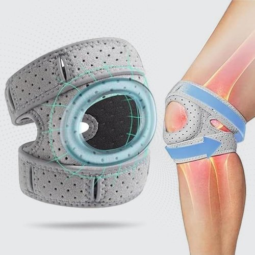 2PCS Knee Brace for Women and Men ,Knee Brace With Gel Padding,patellar stabilizing knee brace,Pain Relief Adjustable Patellar Tendon Support Sleeves Brace Knee Joint Strap for Arthritis,Running,Injury Recover(Grey)