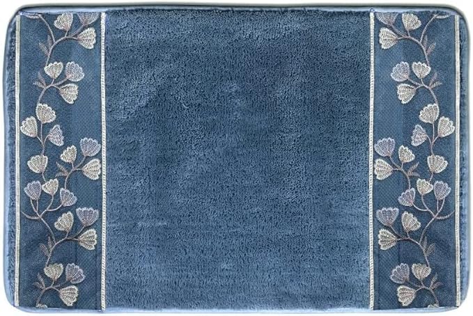 Zahari Home Capri Bathroom Rug Luxury Bath Rug Washable Beautiful Shower Mat Unique Design Stylish Non Slip Shower Mat Royal Blue Bath Rug Bath Shower Tub Decor