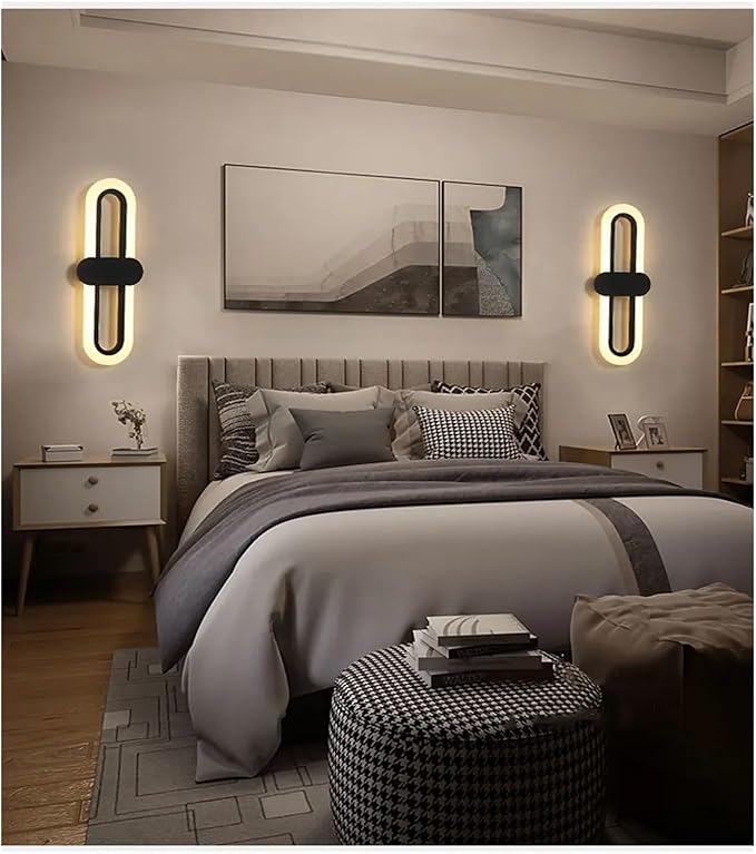 Modern Minimalist Living Room Background Wall Led Three-Color Light-Changing Wall Lamp Simple Aisle Balcony Lamp,Elegant