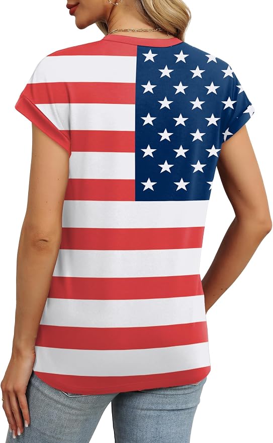 Alaroo Womens Summer Tops Short Sleeve Shirts Crew Neck Tshirt Cute Trendy Tunic Blouses (S-3XL)