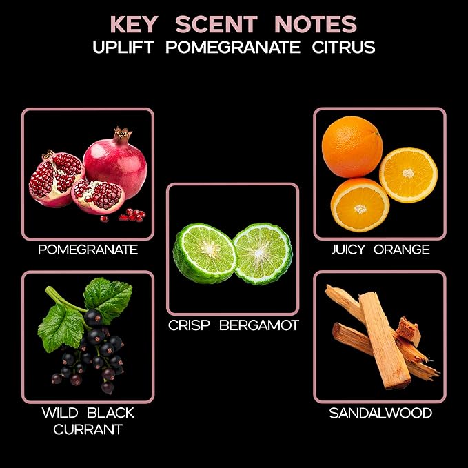 LOVSPA Uplift Pomegranate Citrus Diffuser Oil - Luxury Essential Oils for Diffuser Refill & Air Freshener Room Spray - Long-Lasting & Natural Home Fragrance, Scented Oil for Diffusers, USA Made, 4oz