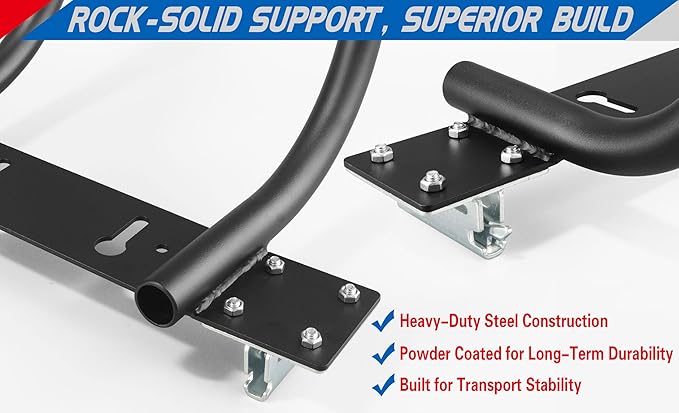 Heavy-Duty Steel 7" E-Track Motorcycle Wheel Chock,Adjustable Front Tire Stop for E-Track & X-Track Systems for Trailer & Cargo Transport Use (2 Pack)