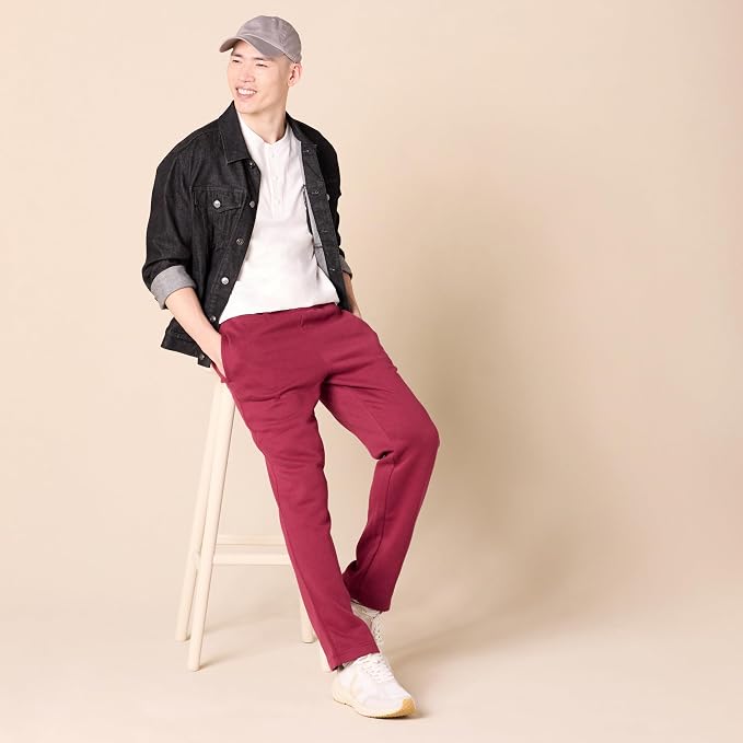 Amazon Essentials Men's Relaxed Straight Leg Fleece Open Bottom Sweatpant (Available in Big & Tall)