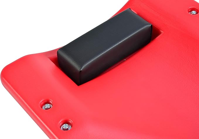 Pro Lift Mechanic Plastic Creeper 36 Inch - Blow Molded Ergonomic HDPE Body with Padded Headrest - 300 Lbs Capacity Red