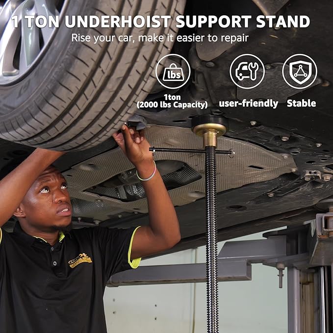 BESTOOL 1-Ton (2000Ibs) Underhoist Support Stand with Handle, Adjustable Height 30.7'' to 70.8'', Multi-Functional Topped Adapter, Easy Switching, Supporting Vehicle Components(US Patented)