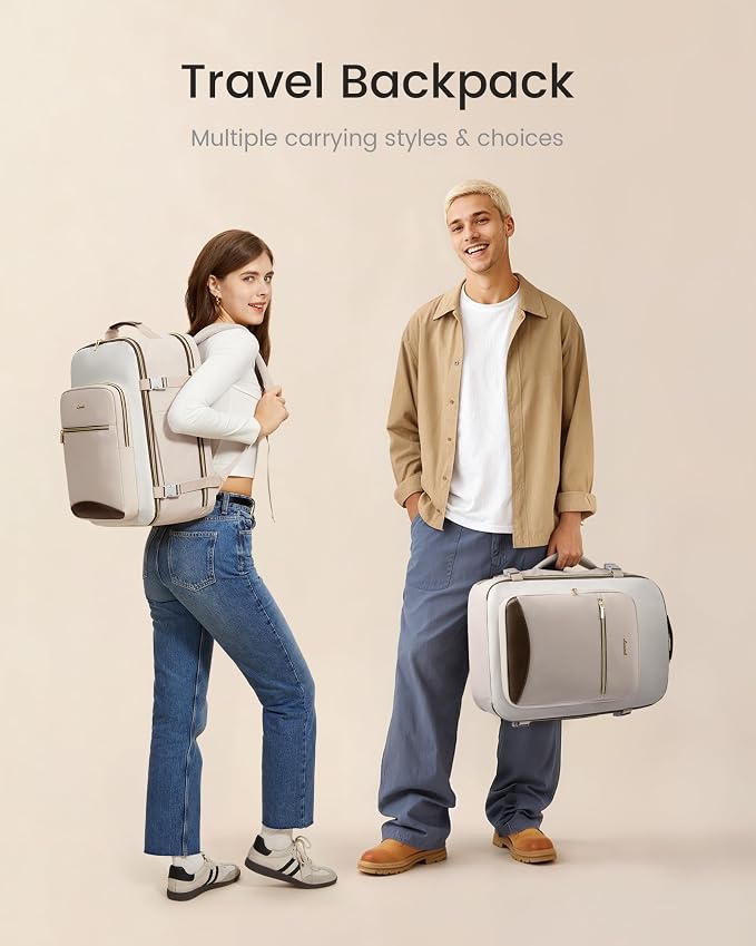 LOVEVOOK 56L Travel Backpack for Women & Men, Airline Approved Carry On Luggage with 3 Packing Cubes, TSA Overnight Bags, Waterproof Personal Item Bag, Weekender Essentials Backpacks fits 17" Laptop