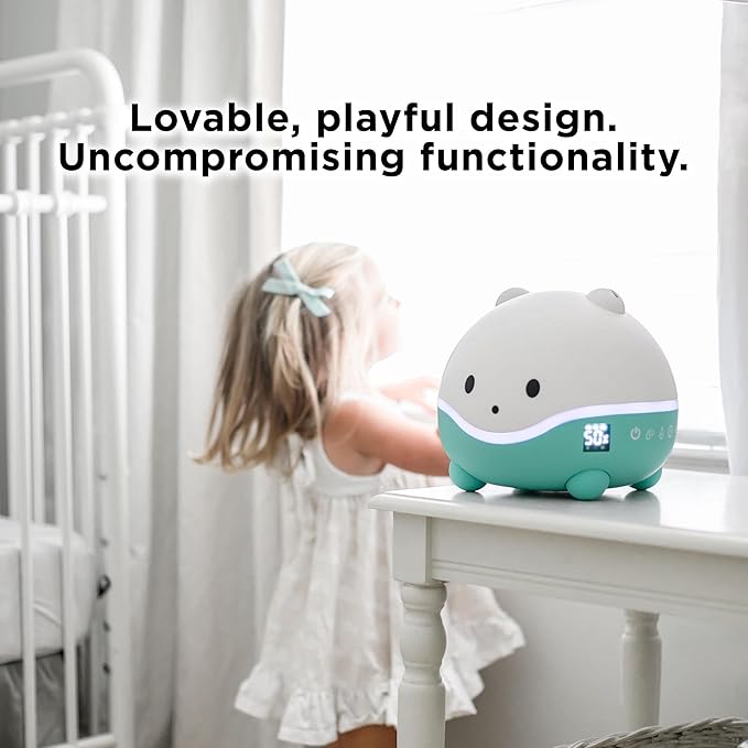 LittleHippo WISPI 3-in-1 Humidifier, Diffuser & Night Light for Baby/Kids - 3 Mist Strength, 7 LED Color Changing Lights, Essential Oil Tray for Aromatherapy - Cute Humidifiers for Bedroom/Nursery