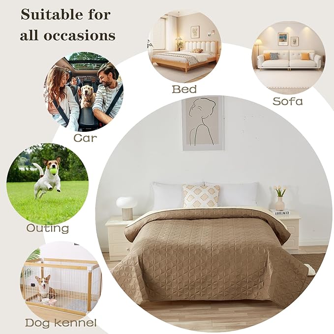 Waterproof Dog Bed Cover Pet Blanket, Soft Pet Couch Covers for Sofa Washable, Bed Couch Sofa Furniture Protector for Puppy Cat Kids (Black,210 * 210 CM)