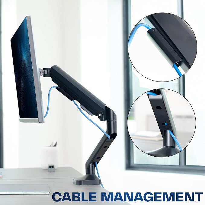 VIVO Heavy Duty Ultrawide Monitor Tension Arm for up to 40 inch Screens, Holds 26.4 lbs, Premium Desk Mount Stand, Black, STAND-V100O