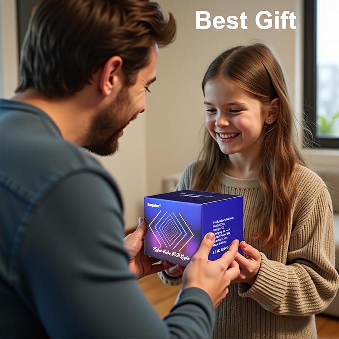 Infinity Hyper Cube LED Table Lamp, Color-Changing Music-Sync APP-Controlled Ambient Light for Gaming, Party, Home (6 Inchs)