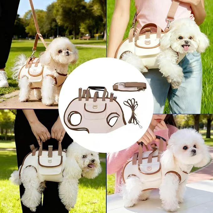 Portable Small Dog & Cat Pet Carrier Sling & Backpack for Small Dogs & Cats & Puppy, Dog & Pet Purse Bag Carrier Sling for Small Dogs with Dog Traction Leash, Crossbody Sling Carriers (Black S)