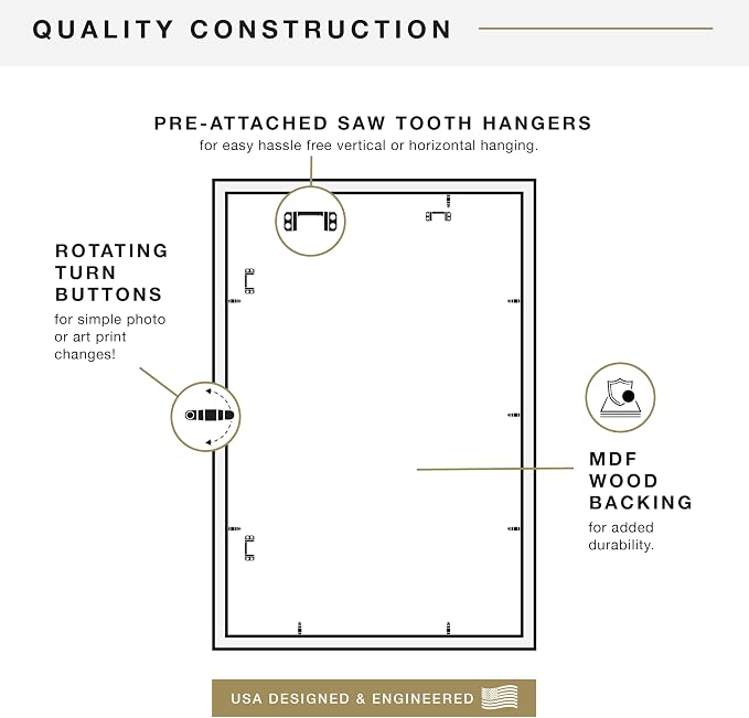 MCS Studio Gallery 20x30 Poster Frame Gray Woodgrain Engineered Wood, Vertical & Horizontal Wall Hanging Large Picture Frame for Photos, Posters & Art Prints (1-Pack)