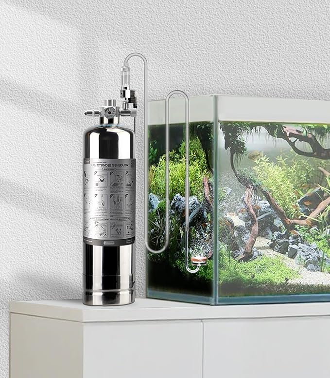 2.4 L Aquarium CO2 System Generator Carbon Dioxide Reactor Kit with Solenoid Valve, G600
