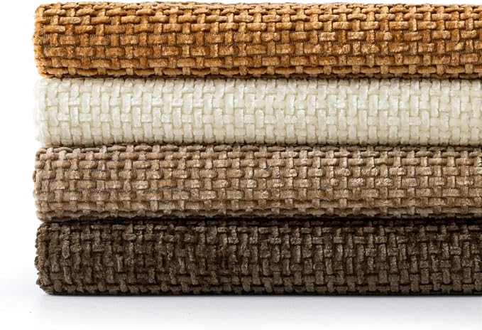MIULEE Pack of 4 Brown Couch Throw Pillow Covers 20x20 Inch Soft Decorative Chenille Pillows Farmhouse Accent Cushions for Boho Fall Home Decor Sofa Bedroom Living Room