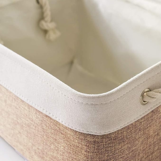 Storage Basket Fabric Sturdy Canvas Storage Bins Organizer with Handles for Clothes and Storage Foldable Storage Boxes Cubes