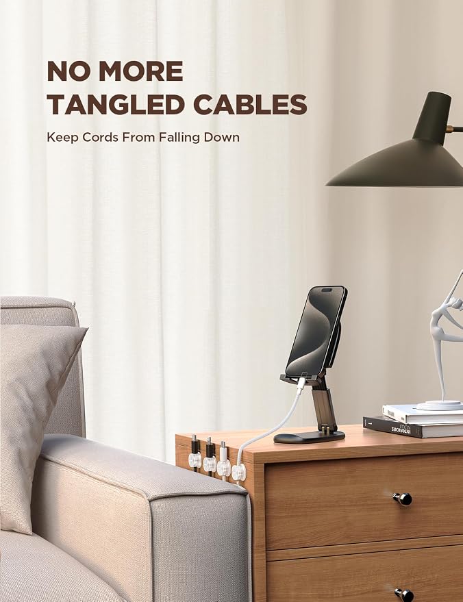 JOYROOM 9 Pack Magnetic Cable Clips, Cord Organizer Adhesive Wire Holder | Home Nightstand Office Desk Accessories, Car Wall Organization, Phone Charger Cord Holder Management, Cable Smooth Adjustable