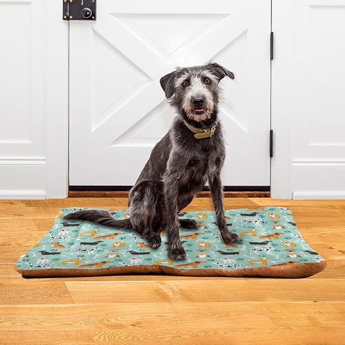 Cute Dogs Bones Paws Pet Bed Cute Dog Bed Mat Absorbing Non Slip Pad Pet Sleeping Mat for Small, Medium, and Large Dogs Puppy Cat 24 in x 18 in