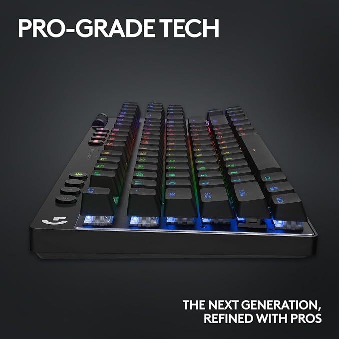 Logitech G PRO X TKL Lightspeed Wireless Gaming Keyboard (Tactile) - Black | Lightspeed wireless, Ultra-Portable Tenkeyless Design, LIGHTSYNC RGB, PBT keycaps, Tactile Switches