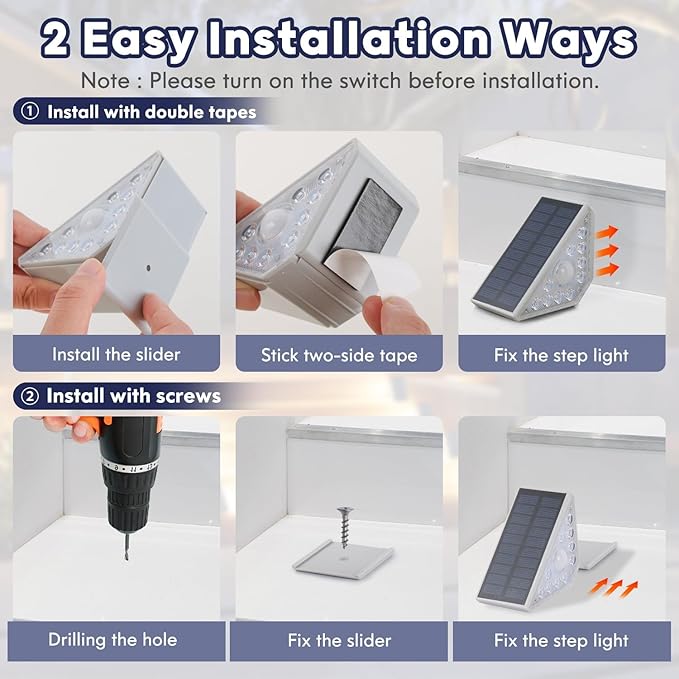 16-Pack Motion Sensor Solar Step Lights for Outside, Outdoor Stair Lights Waterproof IP67, Solar Powered LED Outdoor Step Lights Decor for Yard Garden Porch Patio Pathway Deck
