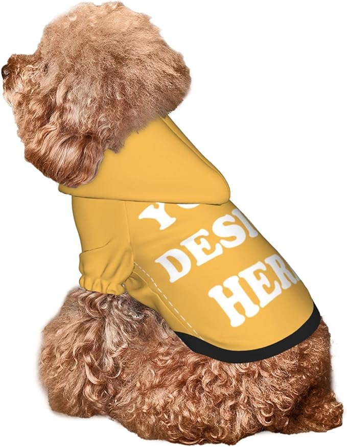 Dog Costume, Custom Dog Hoodie, Dog Name Costume Holiday Pet Pajamas Outfit, Personalized Pet Coat Costumes for Small Medium Large Dogs and Cats for Winter, Gold, S