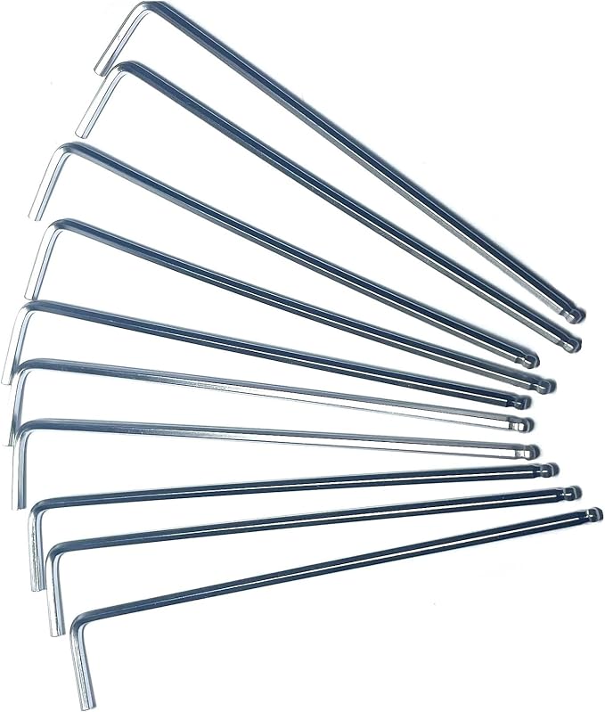 10pcs 3/32 Ball End Allen Wrench sets,3/32" Hex Key Wrench set,allen key Door Key L Shaped hex wrench set with Long Arm.