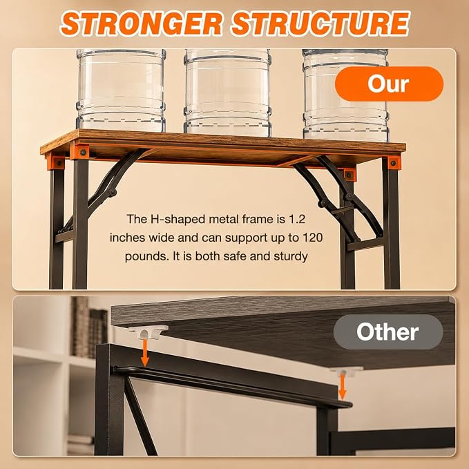 Folding Table Computer Desk - 35.8" No Assembly Folding Desk Design and Foldable Office Desk, Small Desk for Bedroom, Compact Storage Portable Use for Dorm and RV Small Space, Rustic Brown