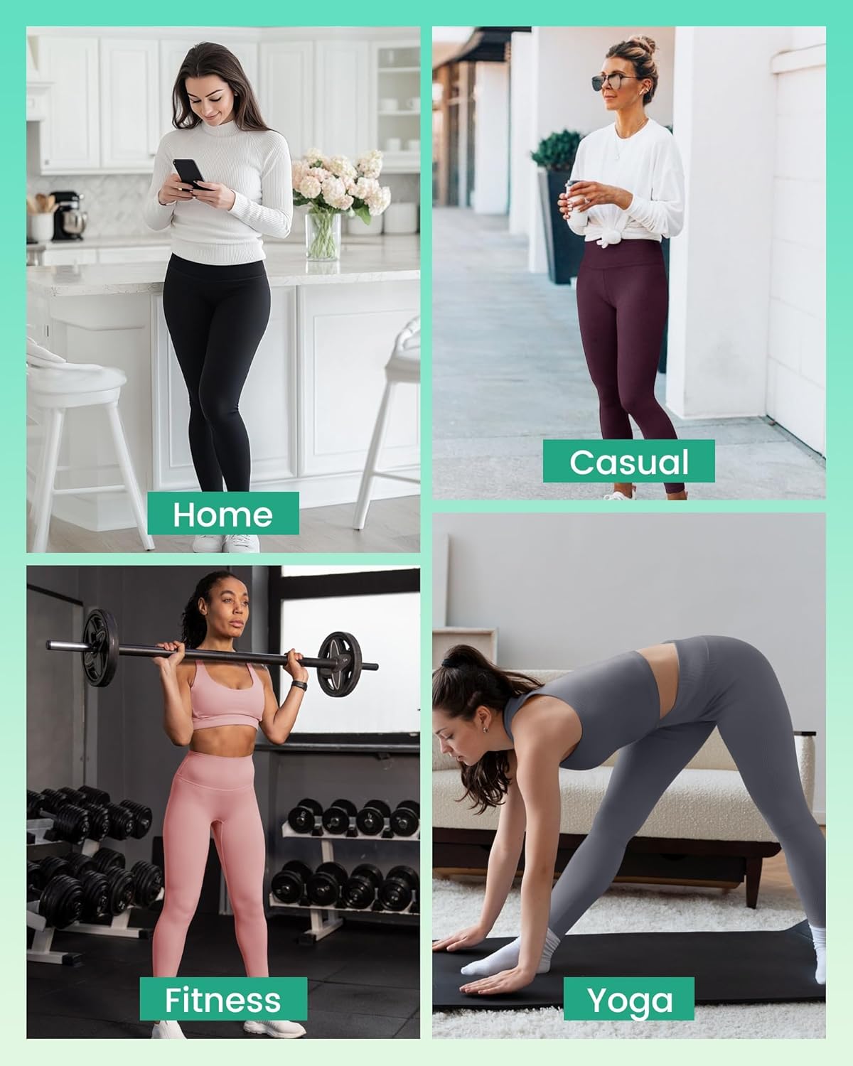 TNNZEET High Waisted Leggings for Women - Black Tummy Control Soft Yoga Pants with Pockets | 3 Pack