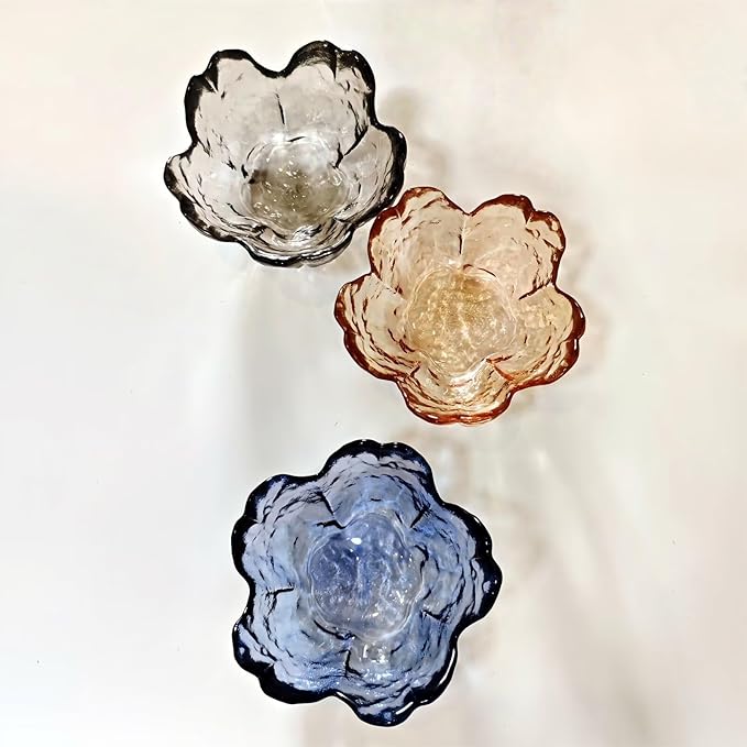 Blue Crystal Flower Jewelry Ring Dish, Clear Trinket Bowl, Cute Nightstand Decor Ring Holder for Women, Home Decor Gifts for Women, Wedding, Birthday, Mother's Day