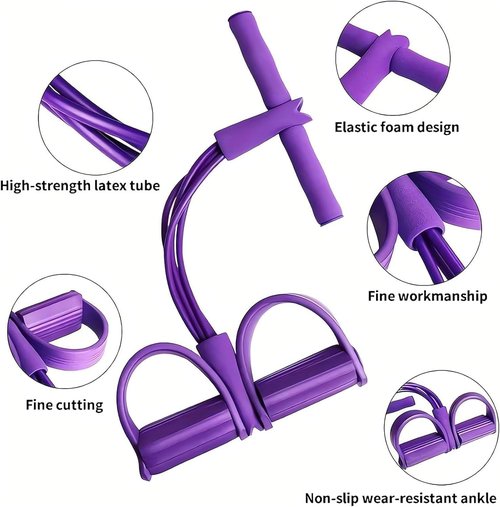 Multifunction Tension Rope - 6-Tube Elastic Yoga Resistance Band for Full-Body Stretching & Slimming