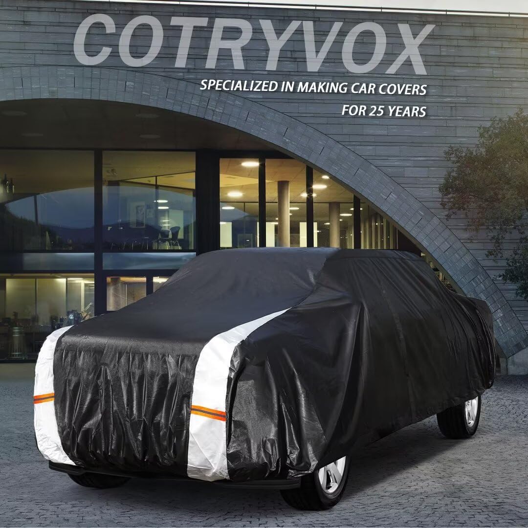 Nissan Titan Truck Cover Custom Fit 2015-2025 Crew Cab SB (5.5'-5.6') with Door Zipper, 12 Layers Full Exterior Pickup Truck Cover Waterproof All Weather,for Wind Dust Sun and UV Protection.