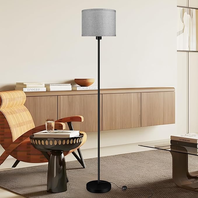 Floor Lamps for Living Room, Stepless Dimmable Floor Lamp with Remote, 2700K-6500K Colors Temperature & Brightness Adjustable,10W/1200LM Gray LED Floor Lamp, Modern Standing Lamp for Bedroom/Office
