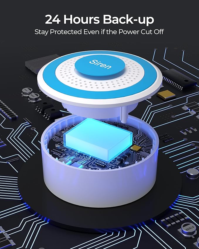 Alarm System for Home Security, Wireless Alarm System 20 Piece Kit with Phone APP Alert Alarm Siren Door Window Sensor Motion Sensor Compatible with Alexa No Contract Ideal for Home, Apartment