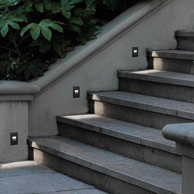 LEONLITE 3CCT 120V LED Step Lights, 3.5W 110LM 5%-100% Dimmable Indoor Outdoor Waterproof Vertical Stair Light, 3000K/4000K/5000K Selectable, CRI90, ETL, Aluminum, Oil Rubbed Bronze, Pack of 3