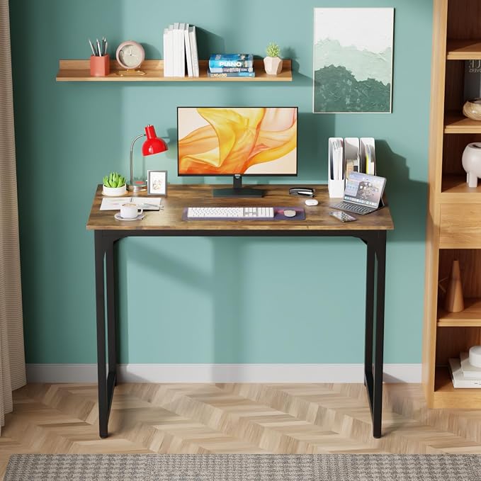 PayLessHere 32/39/47 inch Computer Desk Study Writing Table, Adjustable feet, Modern Furniture for Home Office (1, Vintage, 39 inch)