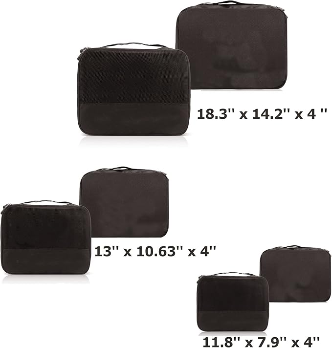 DoubleTrip Packing Cubes for Suitcases Carry on Luggage Organizer 6 Set Travel Accessories Lightweight Storage Bag Space Saver Clothes Pouch Large