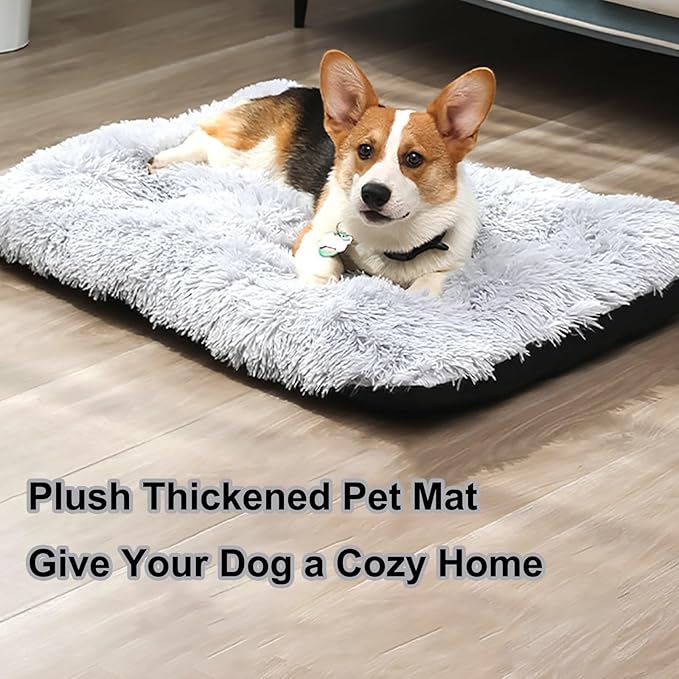 Dog Crate Mat, Dog Bed for Large Dogs, Comfy Fluffy Kennel Pad Anti-Slip for Dog beds & Furniture, Quilted Dog Bed for Pets for Medium/Small Dogs Cats (Color : Blue, Size : 43x29)