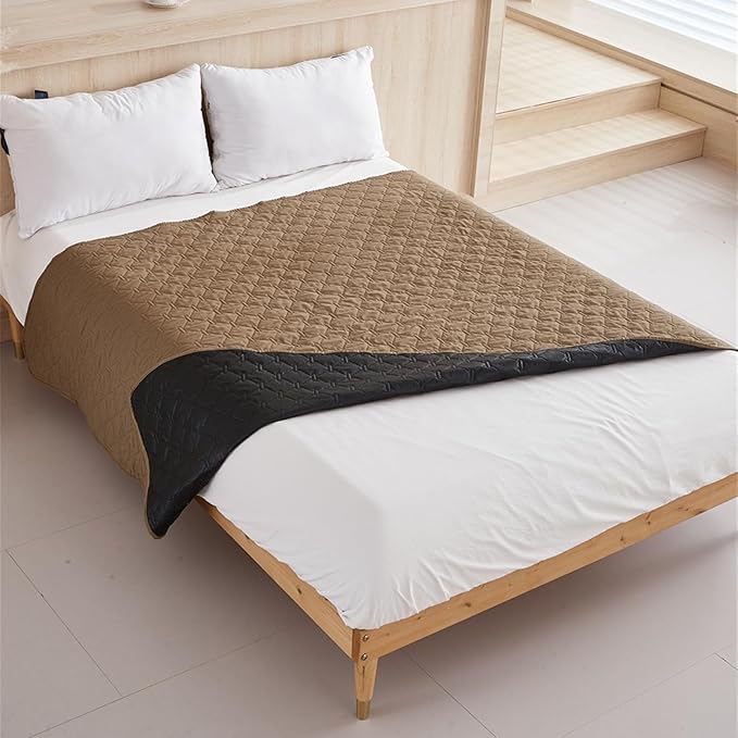 GIBZ Waterproof Dog Bed Blanket Cover Anti Slip Pet Furniture Protector Washable Large Washable Quilted Mat for Indoor, Grey, 200x200cm