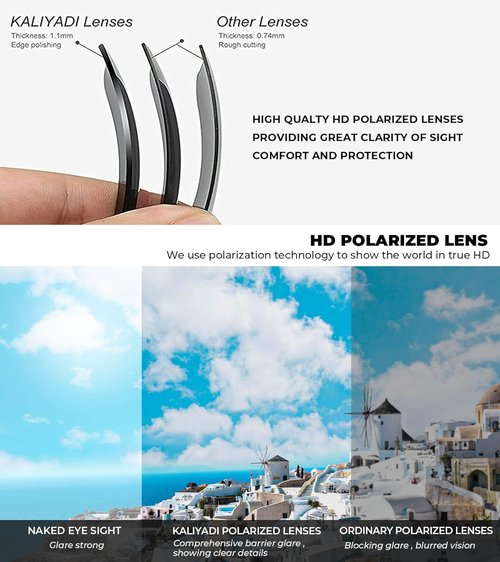 KALIYADI Polarized Sunglasses - UV Protection for Men & Women | Perfect for Driving, Fishing & Golf (3-Pack)