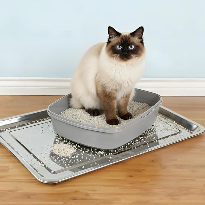 1PCS Oil Drip Pan – Large 31.5 × 19.7 × 1 in Stainless Steel Pan with Gloves – Heavy Duty 410 Oil Drip Pan to Keep Floors Clean for Under Car & Garage Use