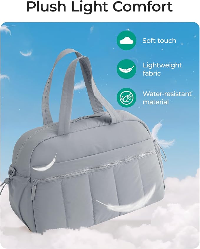 BAGSMART Duffle Bag for Travel, Gym Bag for Women, Weekender Carry on Bag | PVC Wet Pocket, Airline Approved Personal Carry-on Size, Fits Under-seat, One Bag for Gym, Travel, Hospital, Overnight