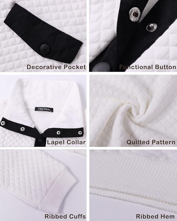 BTFBM Women Fashion Quilted Pattern Lightweight Zipper Long Sleeve Plain Casual Ladies Sweatshirts Pullovers Shirts Tops