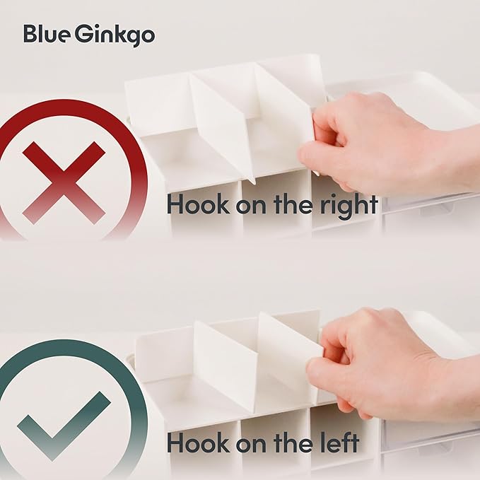 BLUE GINKGO Hive Stack Organizer Partition – (Made in Korea, Blue)