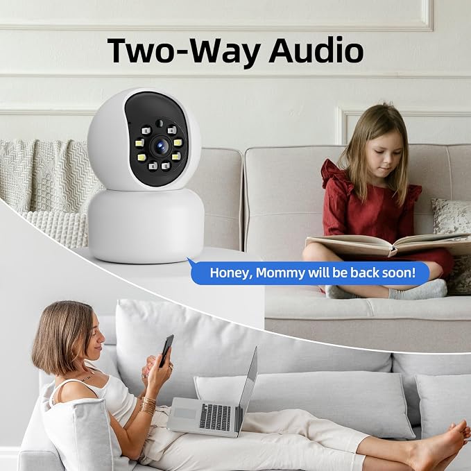 Hawkray 360�� 2K 3MP Security Camera Indoor,2.4/5GHz WiFi Smart Motion Alert with AI & 911 Connect,Color Night Vision,355�� Pan 60�� Tilt,Two-Way Talk