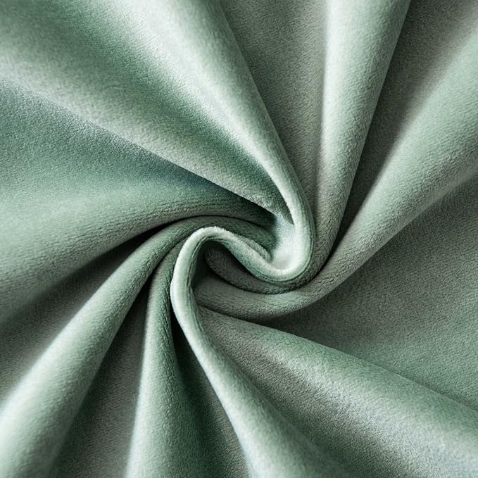 JUSPURBET Sage Velvet Throw Pillow Covers 16x16 inch Set of 2 for Living Room Couch Sofa Bedroom Decorative Square Solid Soft Cushion Cases with Invisible Zipper