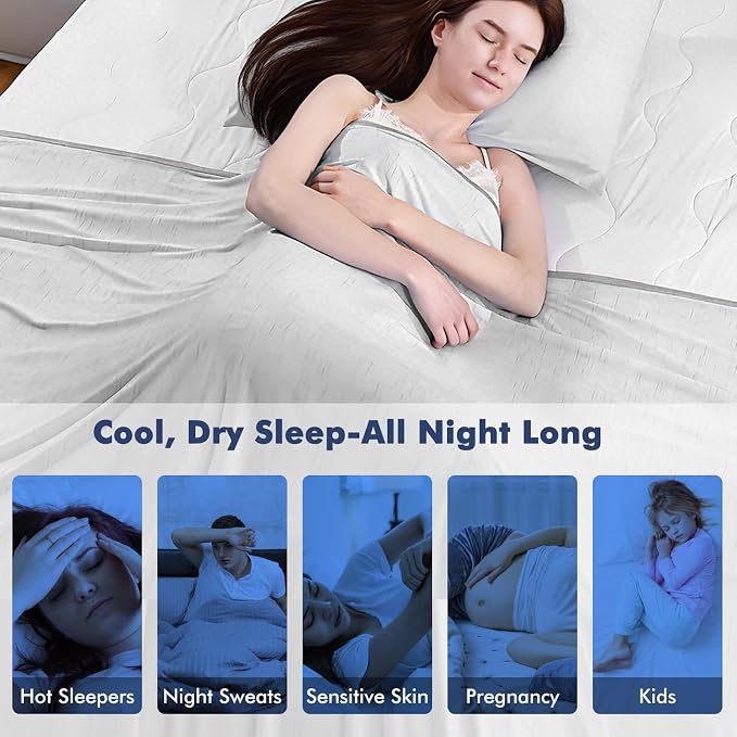 Elegear Double-Sided Arc-Chill® 3.0 Cooling Blanket for Hot Sleepers, Throw | Q-Max>0.5 Cooling Fabric, Absorbs Heat to Keep Body Cool, Lightweight Summer Blankets for Night Sweats & Menopause, 51"x67"