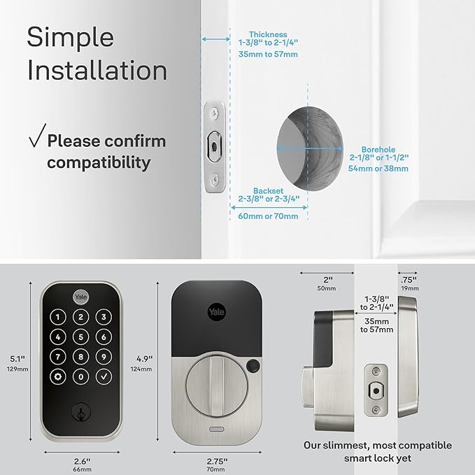 Yale Assure Lock 2 Touch with Z-Wave - Fingerprint Smart Lock in Satin Nickel